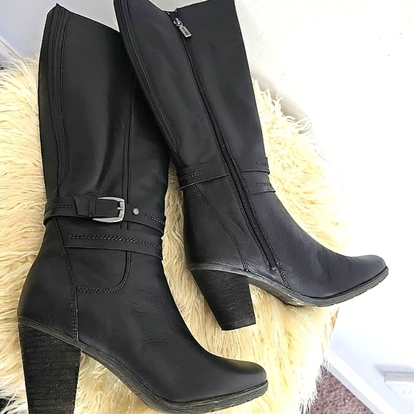 Naturalizer Blondo Ophelia Wide Calf Waterproof Black Leather Boots Women's 9W🌴 - Picture 3 of 8